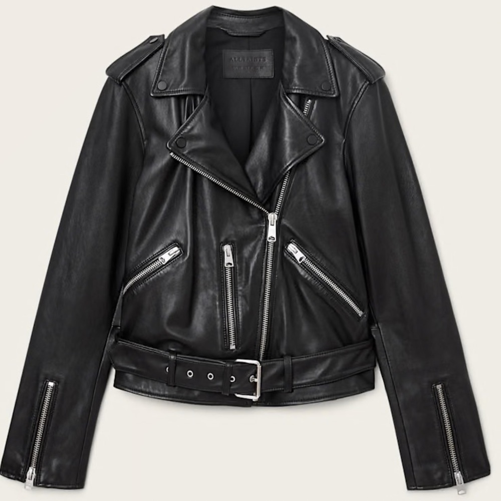 All Saints Balfern Leather Biker Jacket | AllSaints - Picture 2 of 14